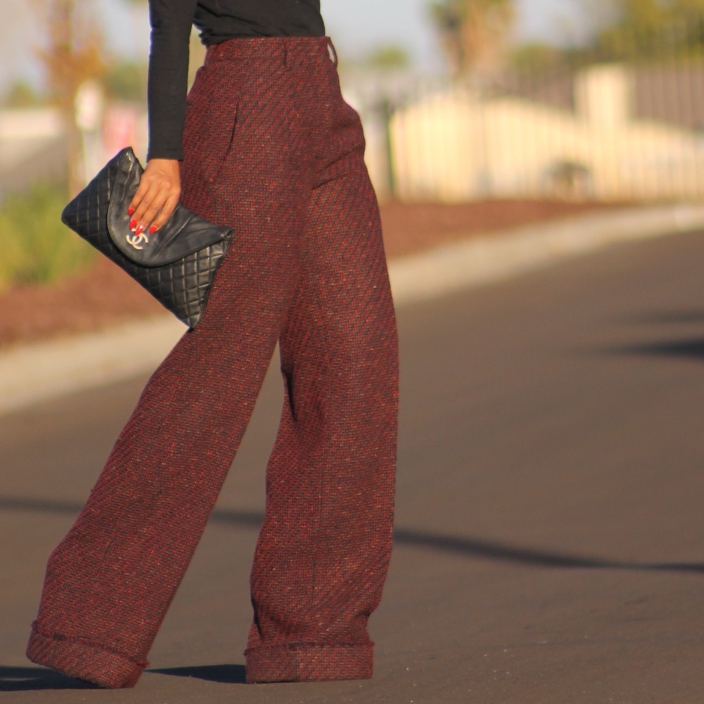 Prada women’s Burgundy Tweed Pants - Picture 12 of 12